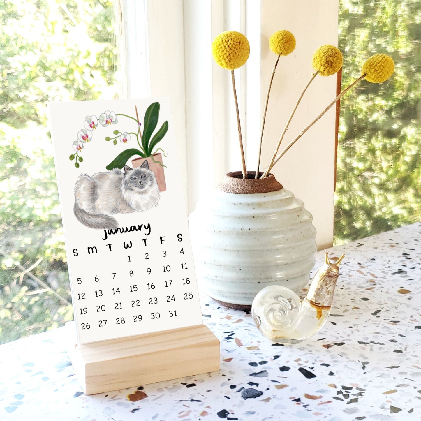 2026 Cats + Plants Desk Calendar
