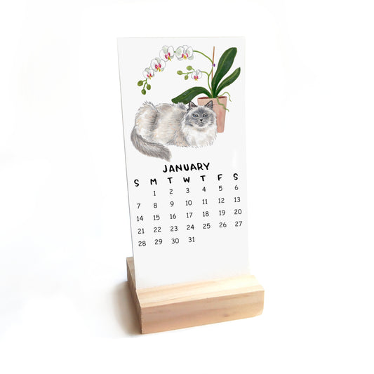 2026 Cats + Plants Desk Calendar