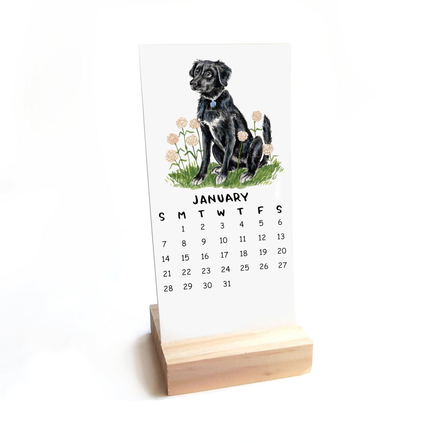 2026 Dogs + Flowers Desk Calendar