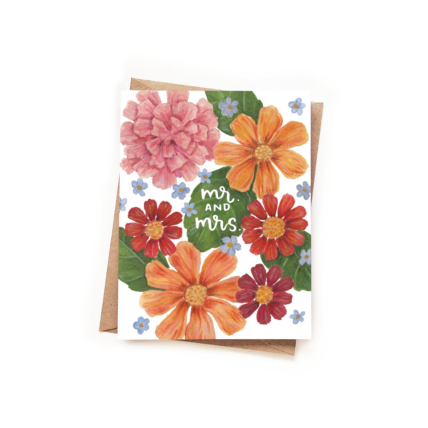 Mr. and Mrs. Floral Wedding Card