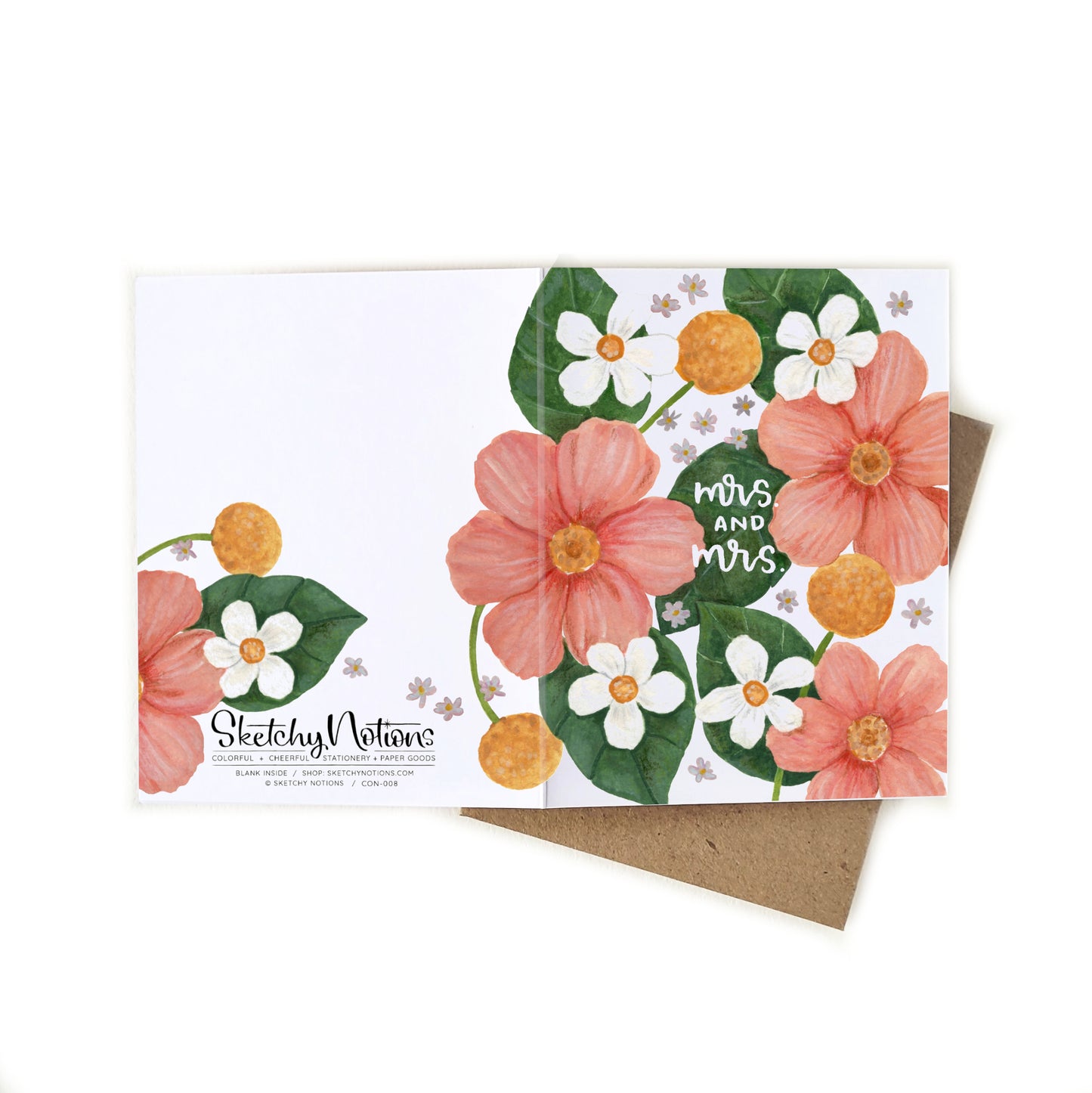 Mrs. and Mrs. Floral Wedding Card