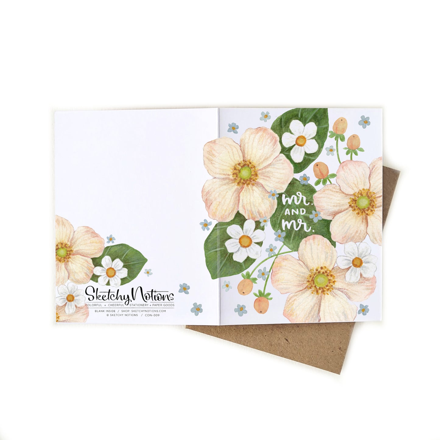 Mr. and Mr. Floral Wedding Card