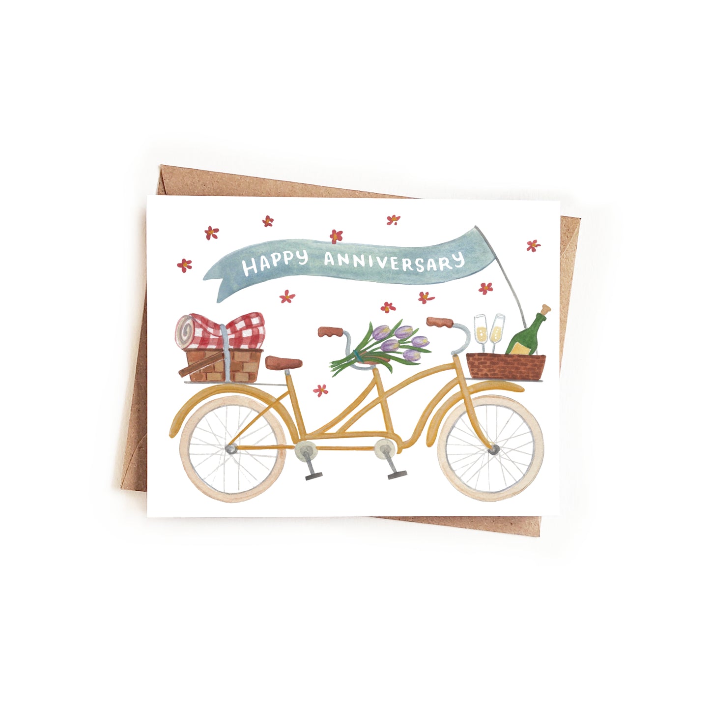 Happy Anniversary Tandem Bicycle Card