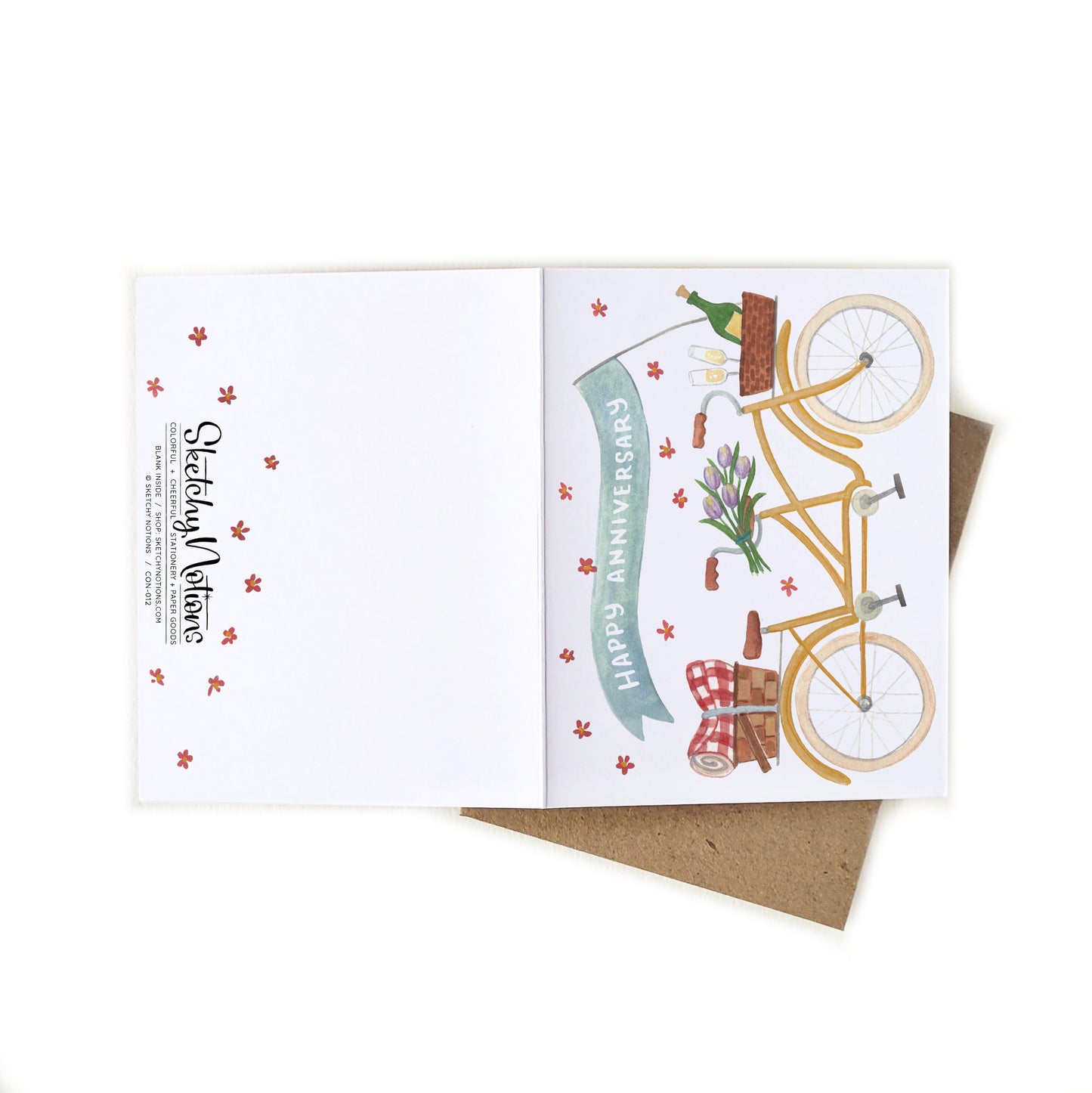 Happy Anniversary Tandem Bicycle Card