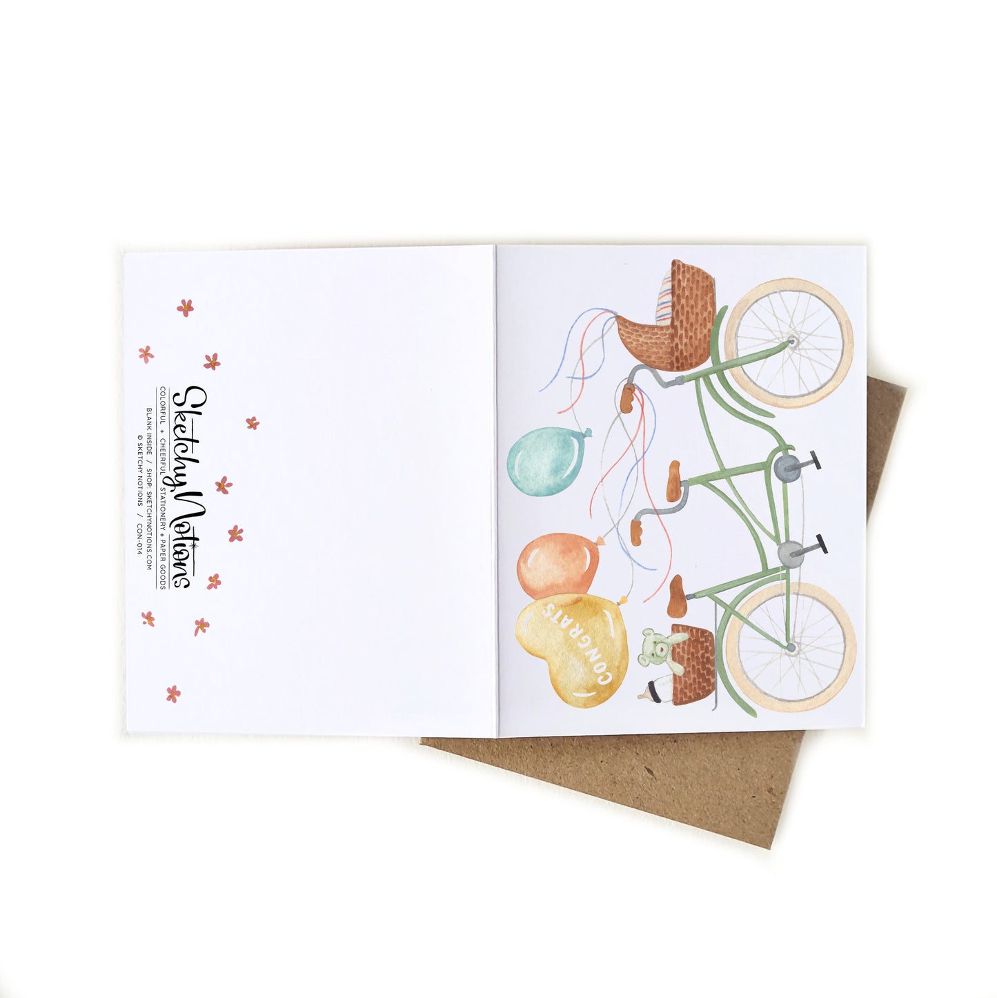 Congrats New Baby Tandem Bicycle Card