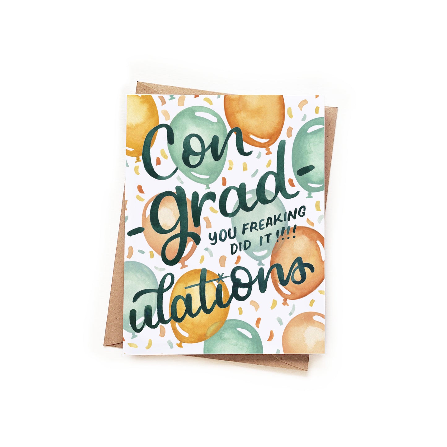 Con-grad-ulations Balloons Graduation Card