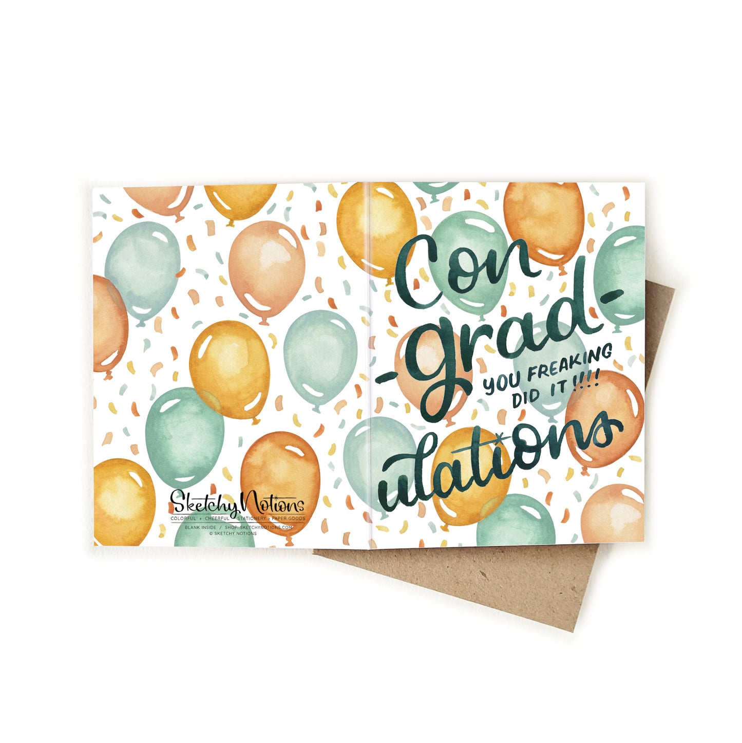 Con-grad-ulations Balloons Graduation Card