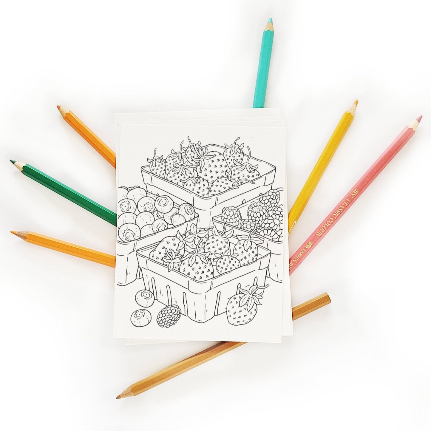 Farmer's Market Coloring Postcard Set