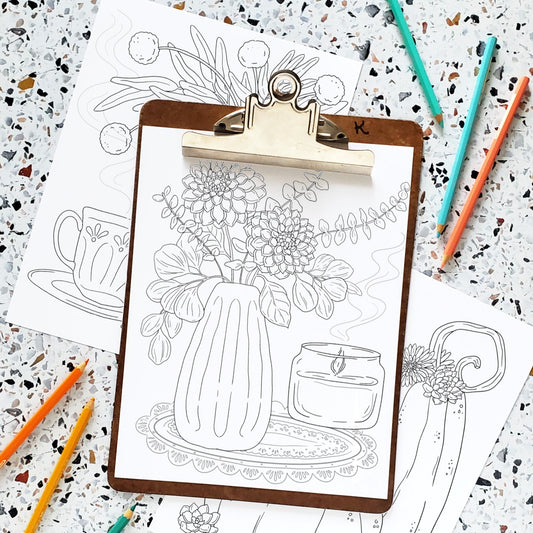 Cozy Fall Florals Coloring Pages