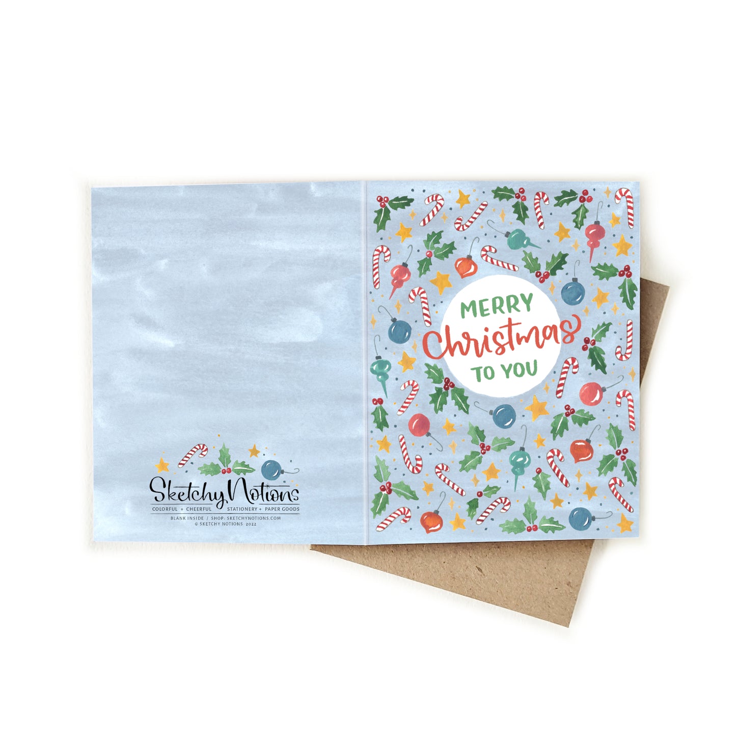 Merry Christmas to You Pastel Watercolor Card
