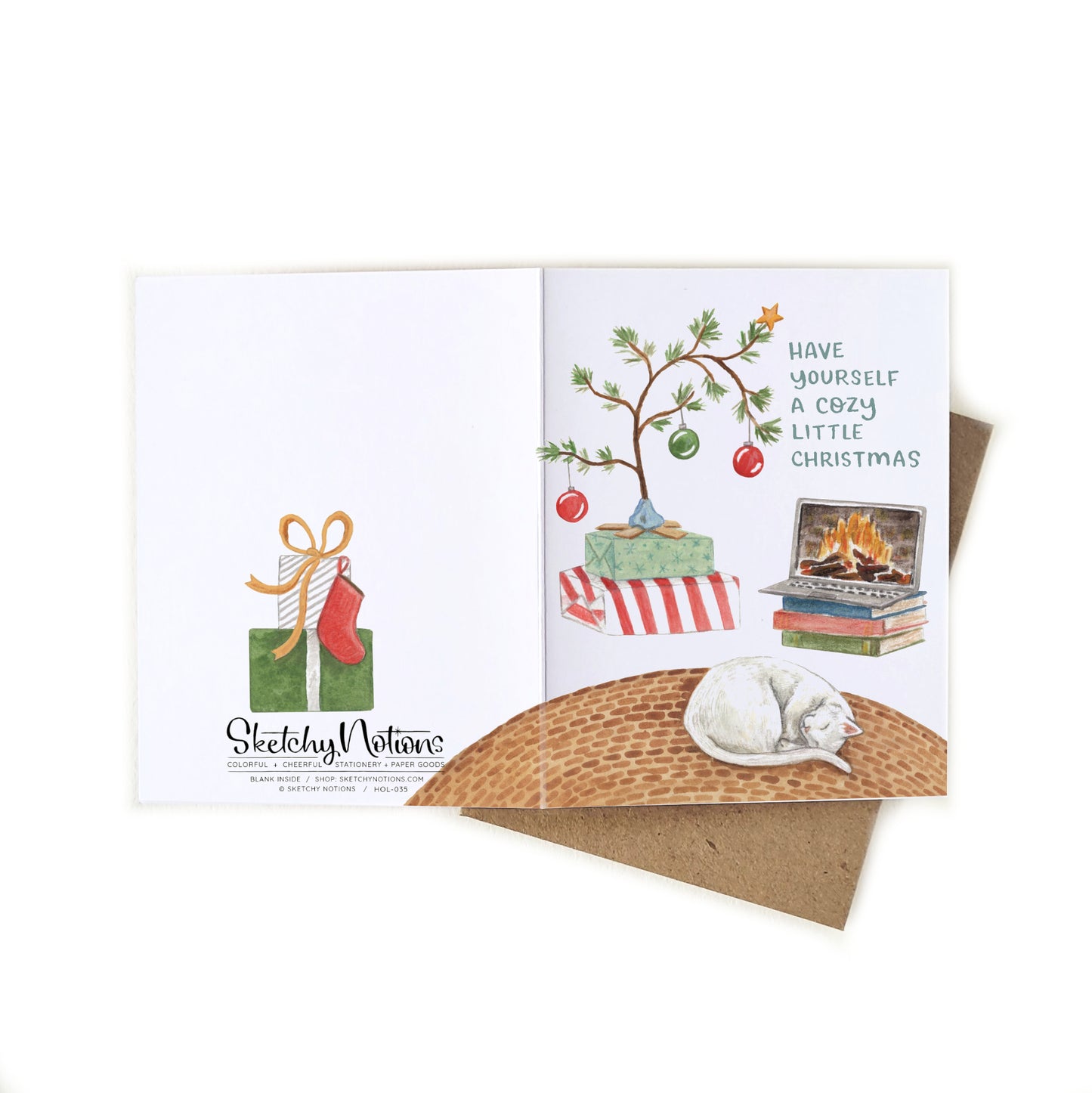 Cozy Little Christmas Cat Card