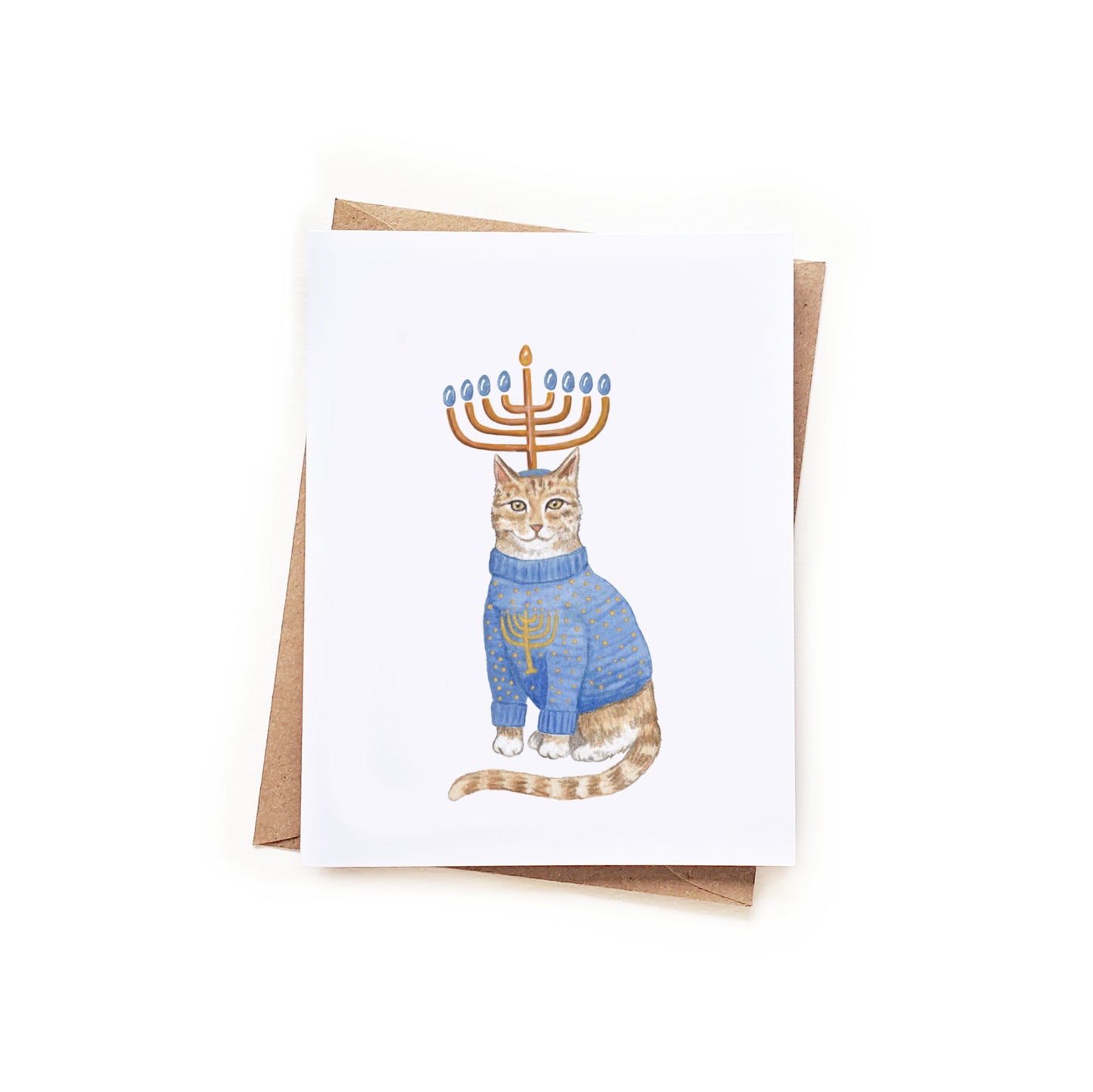 Ugly Hanukkah Sweater Cat Card