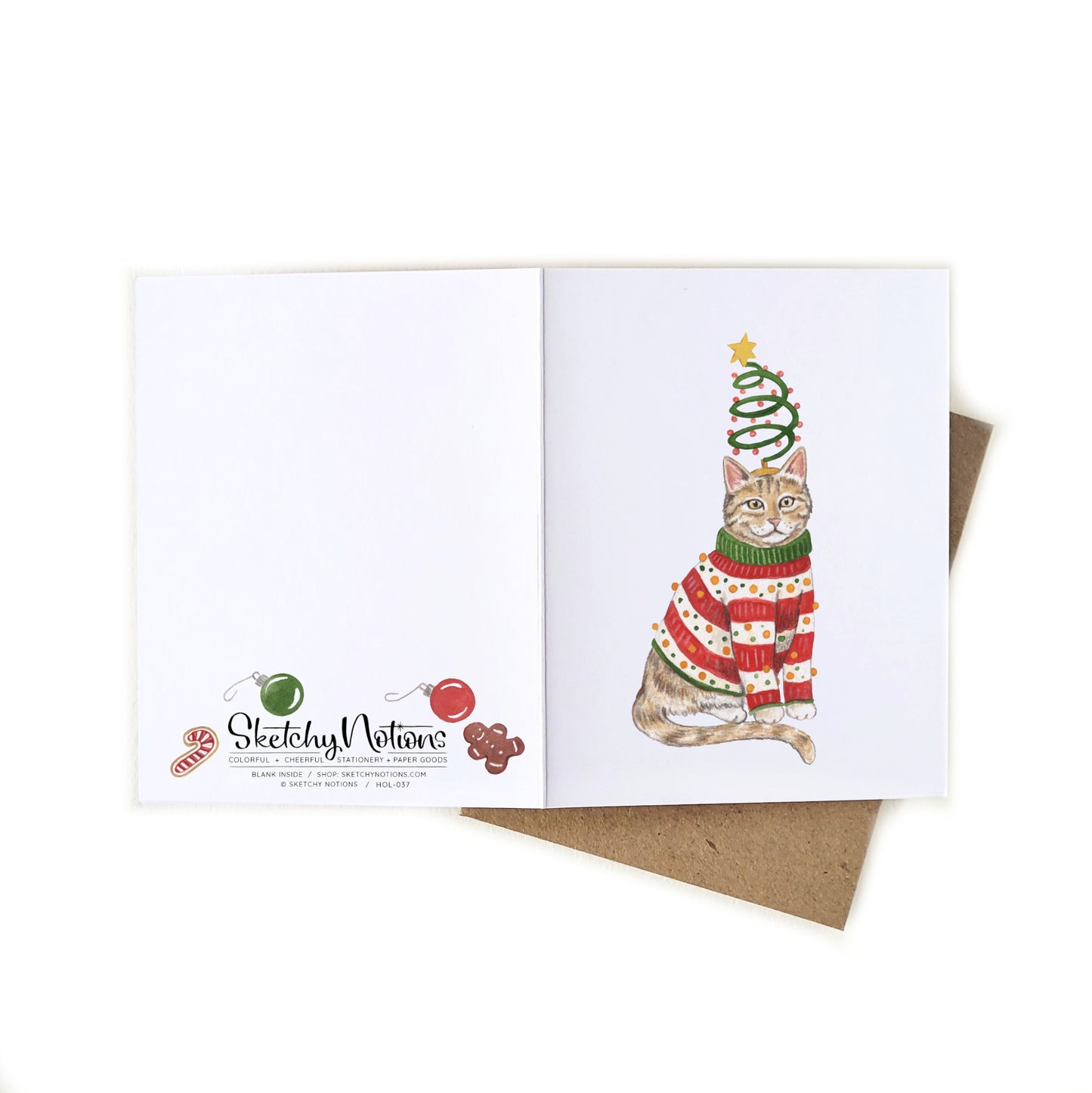 Ugly Christmas Sweater Cat Card