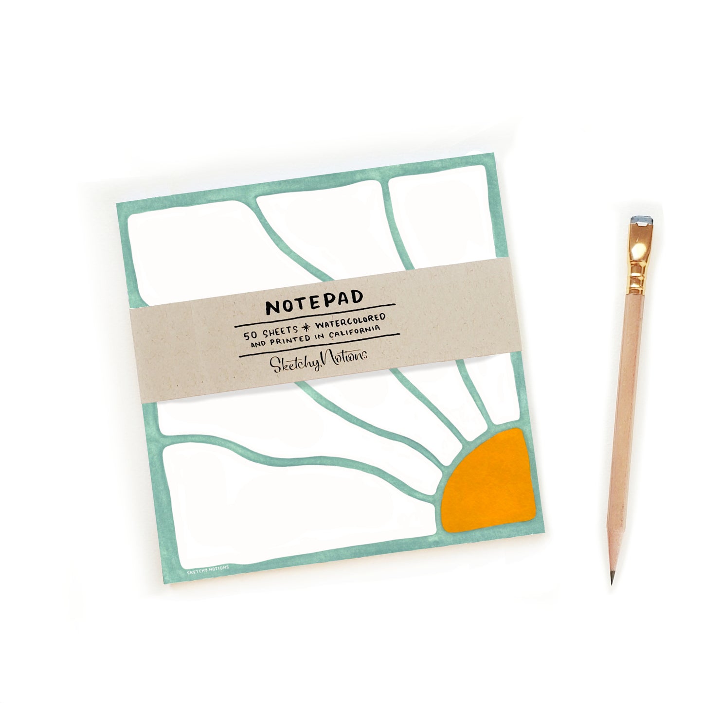 Funky Turquoise Flower Square Notepad