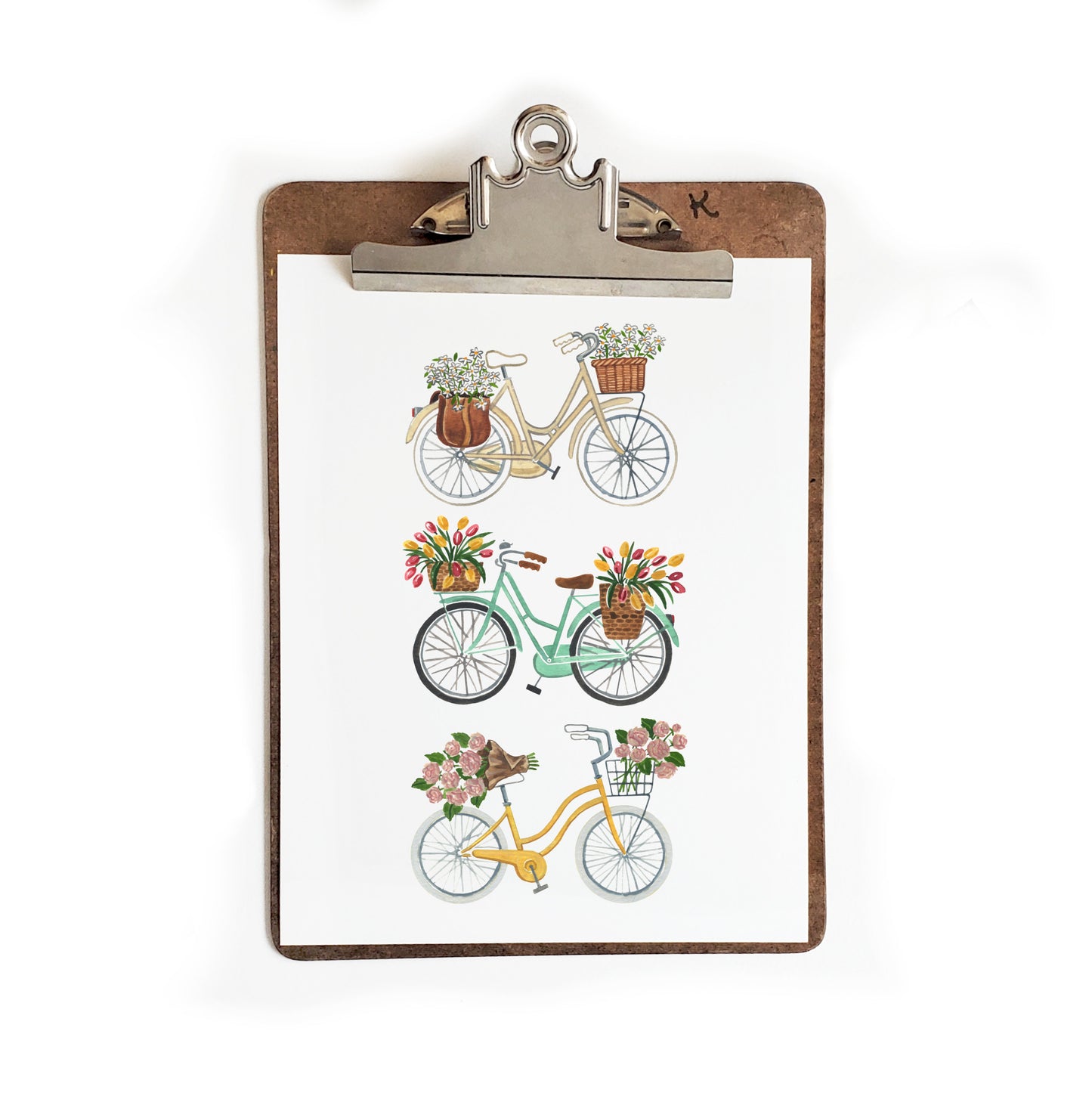 Bicycle Trio #4 Watercolor Art Print