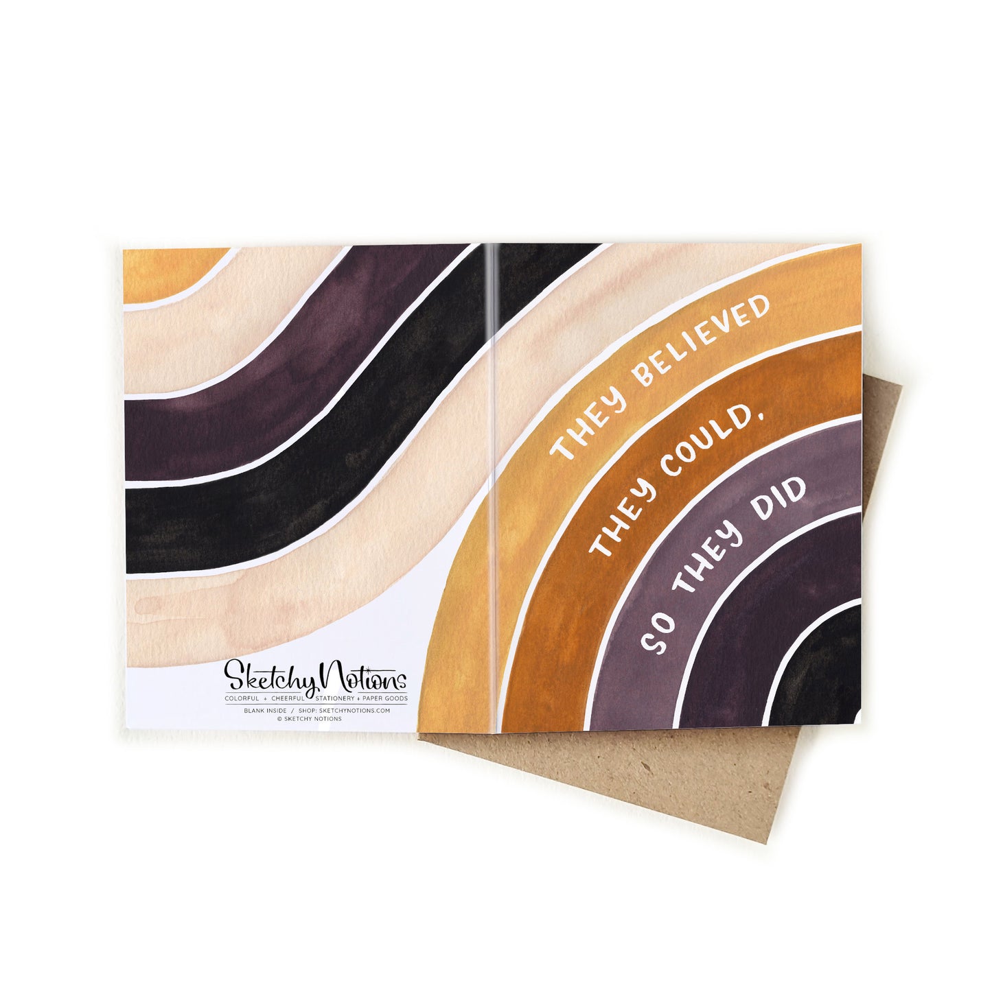 They Believed They Could Watercolor Stripes Card