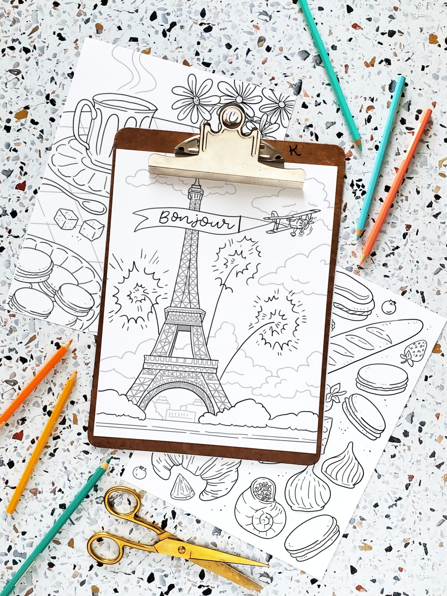 Bonjour France Coloring Pages