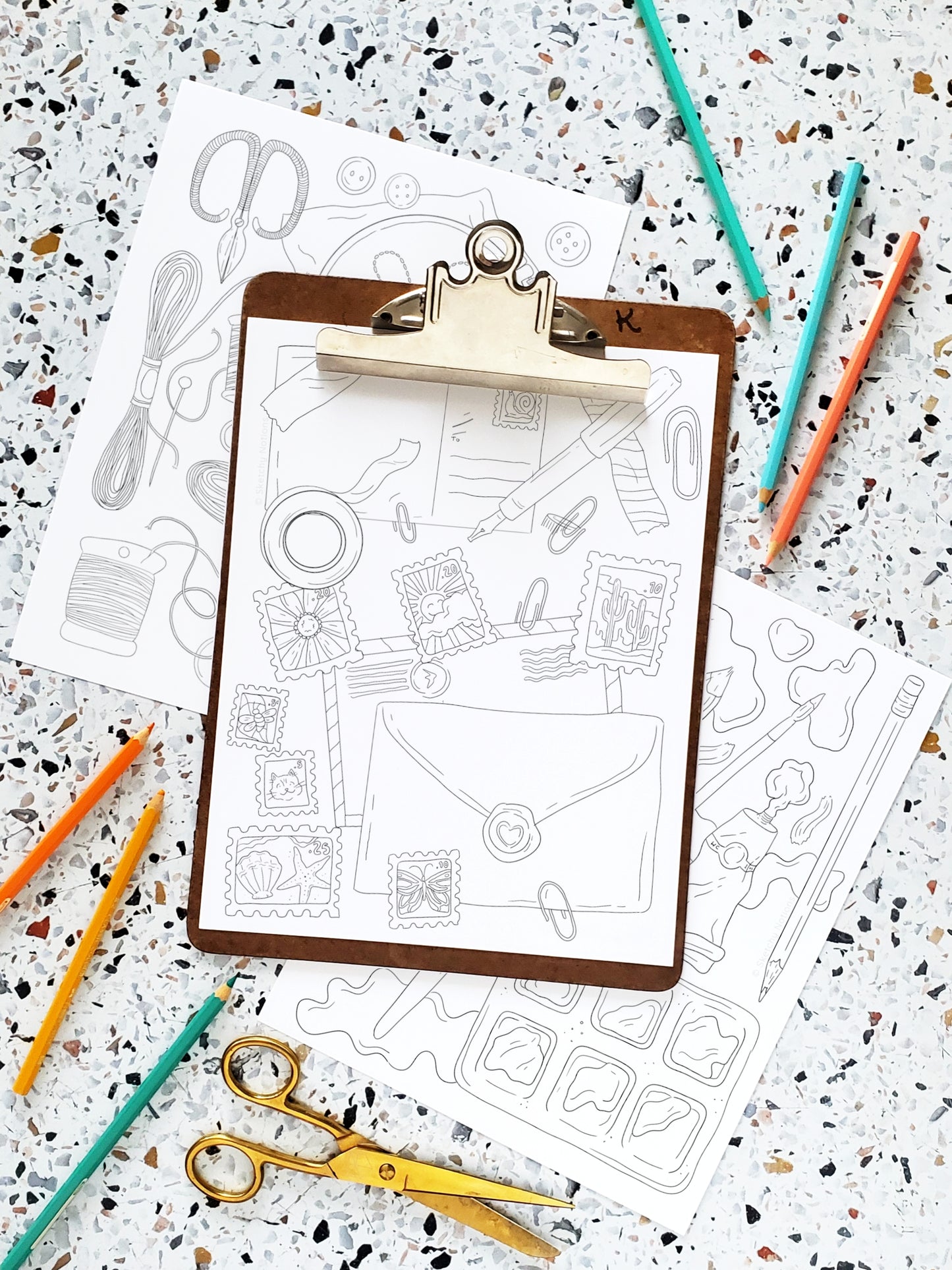 Craft Supplies Coloring Pages