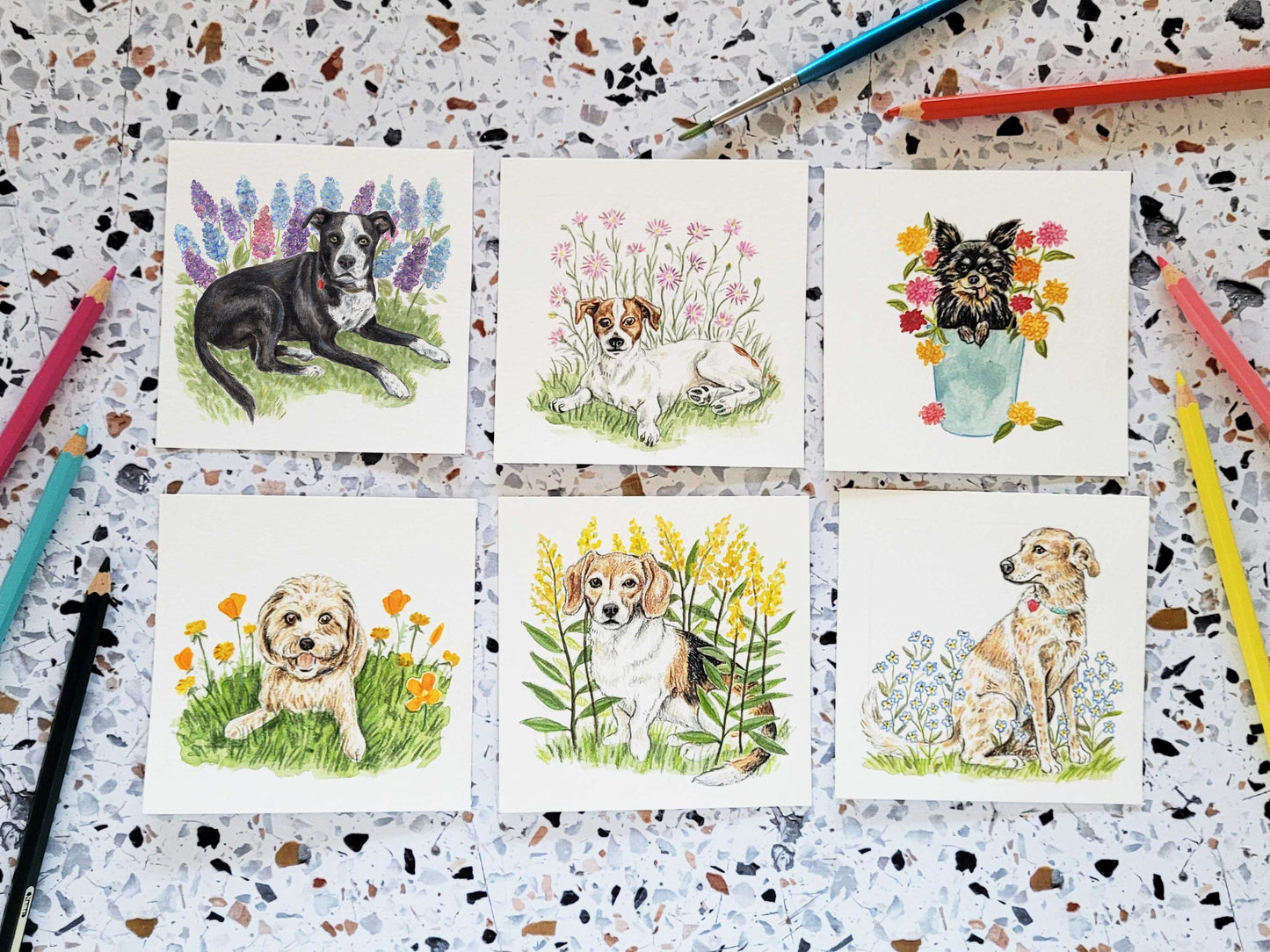 2026 Dogs + Flowers Desk Calendar