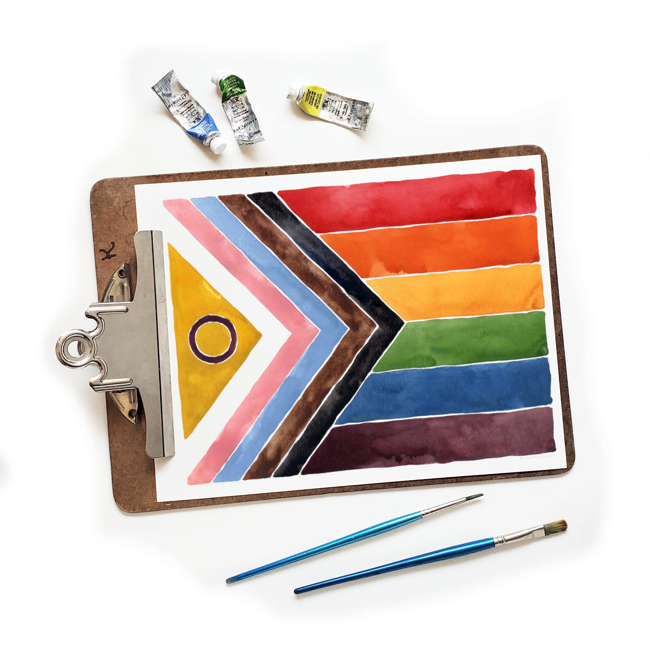 Free Watercolor Pride Flag Printable Download Support LGBTQ+