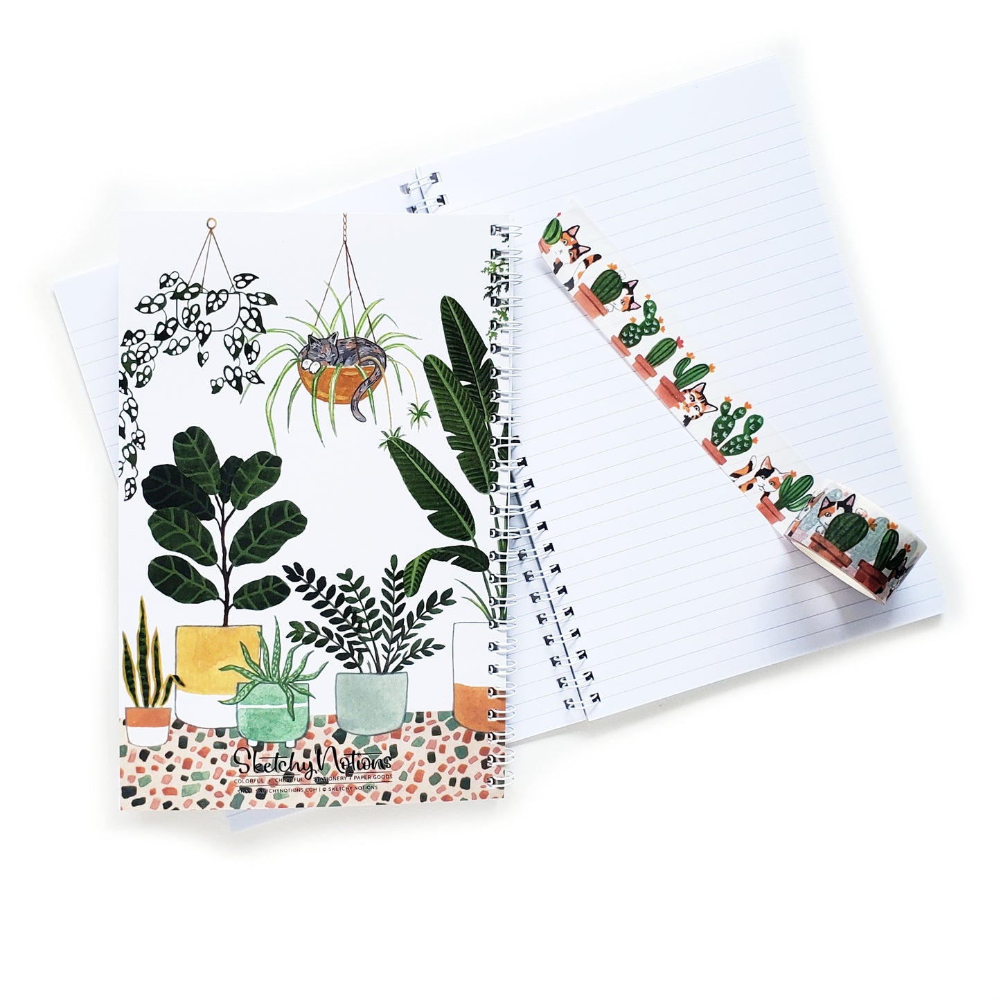 Cats + Plants Lined Notebook