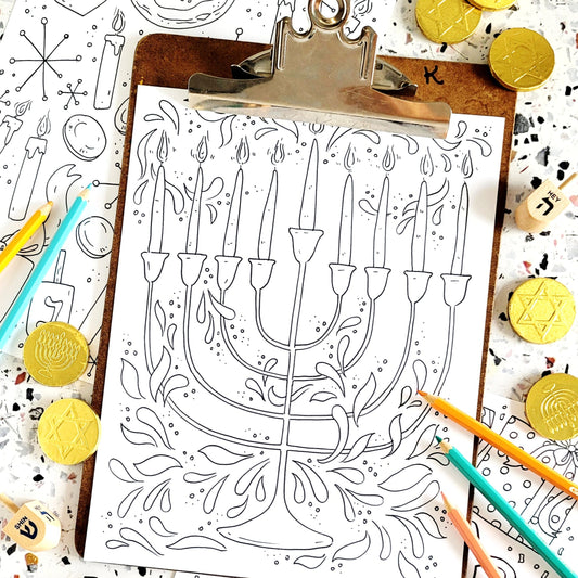 Hanukkah Joy Coloring Pages