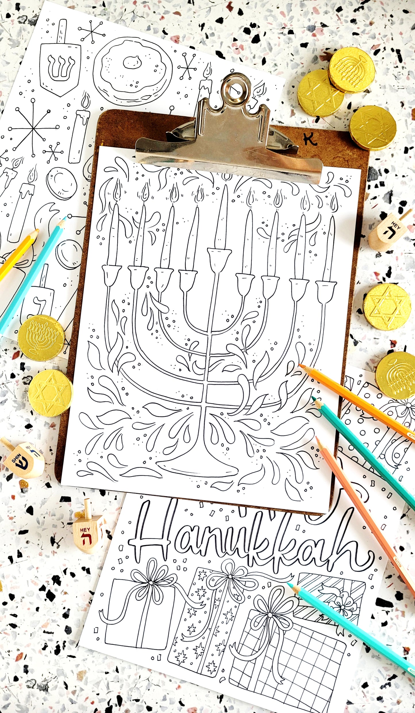 Hanukkah Joy Coloring Pages