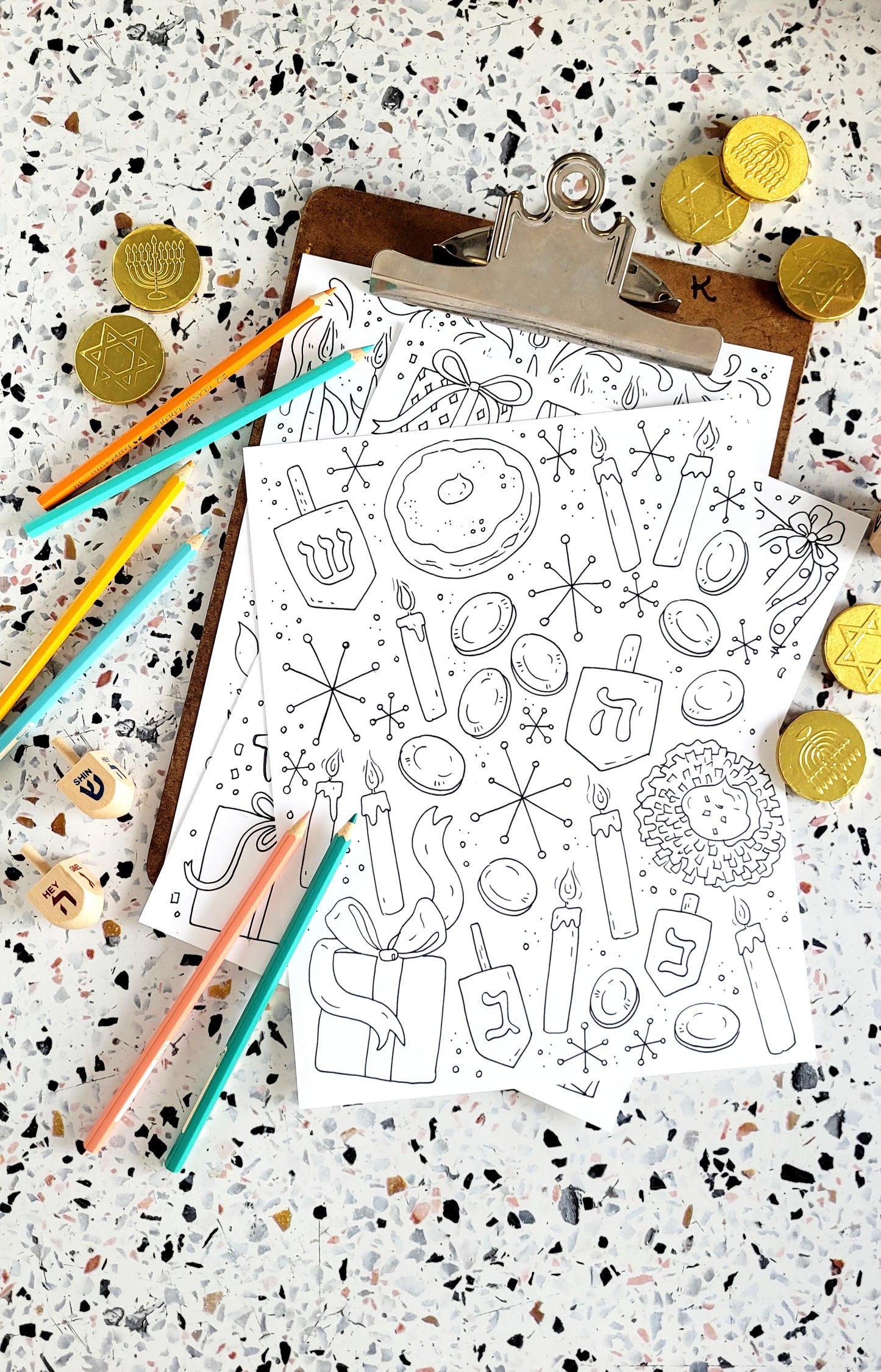 Hanukkah Joy Coloring Pages