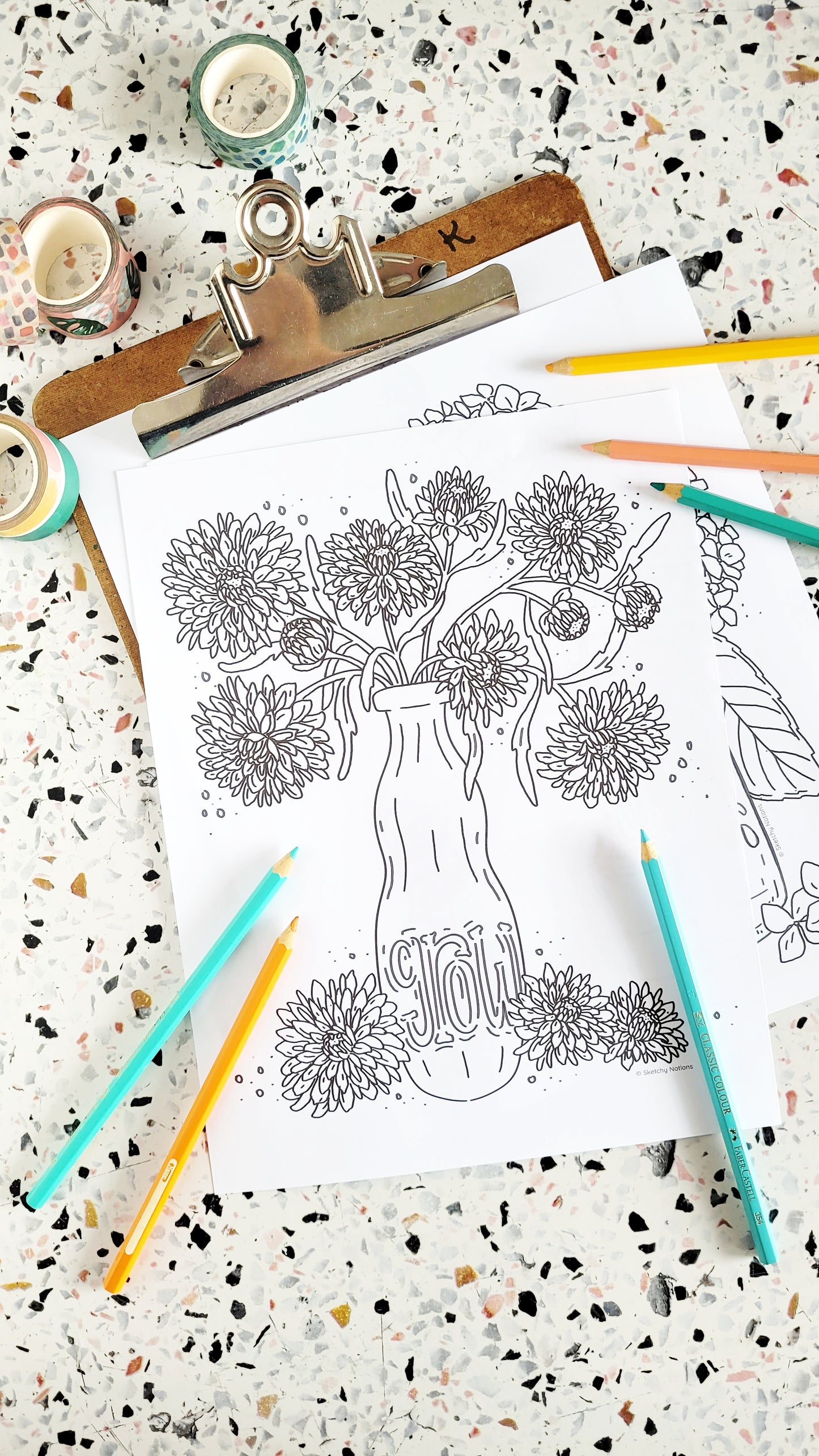 Lucky Flowers Coloring Pages