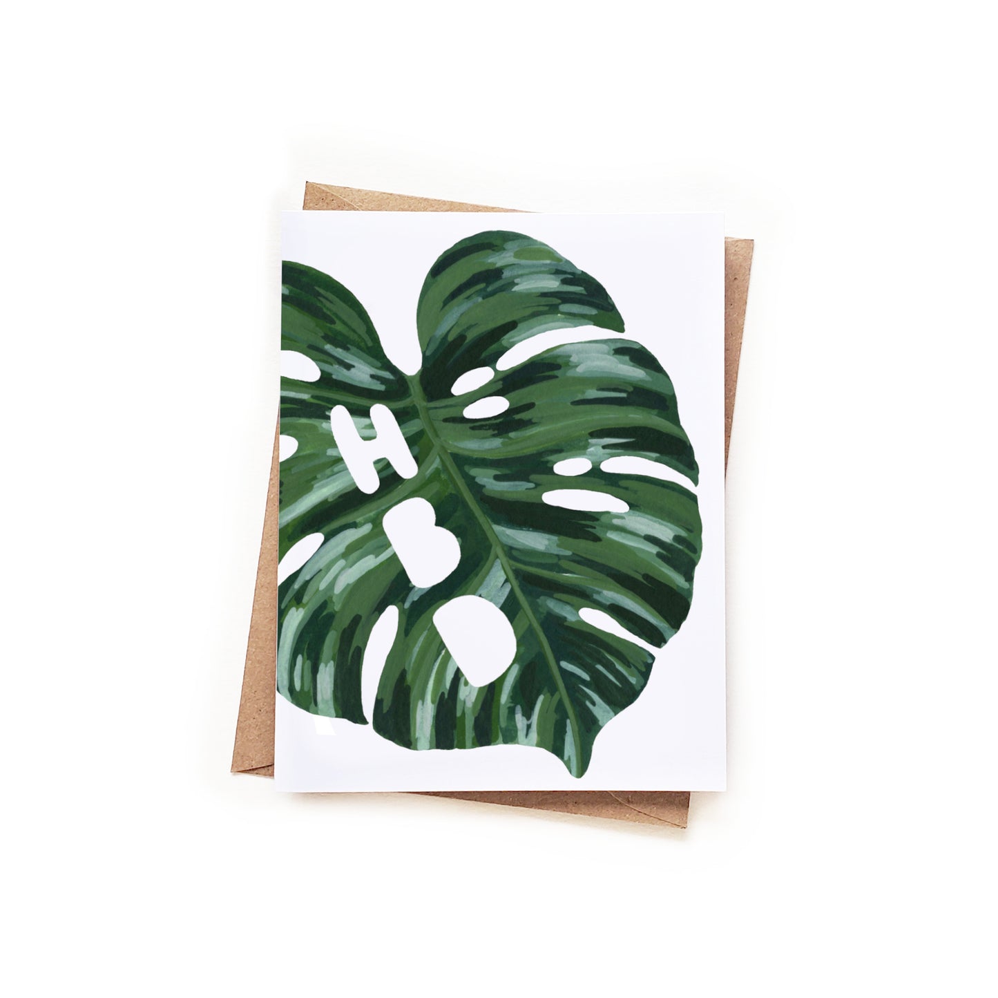 HBD Monstera Leaf Birthday Card