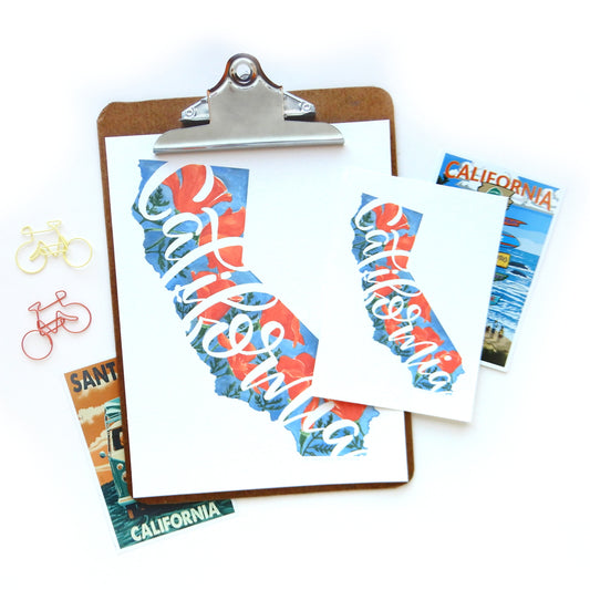 California Poppy Lettered Print Download
