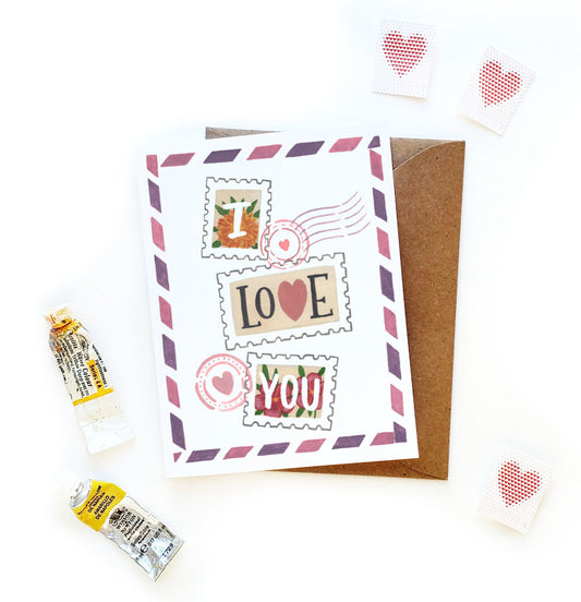 I Love You Stamps Card