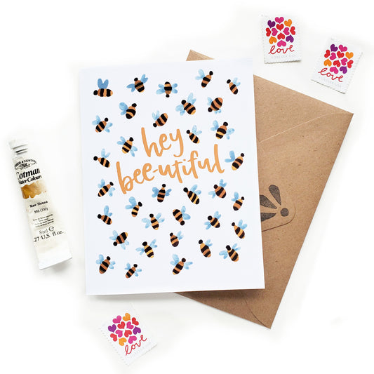 Hey Bee-utiful Punny Love Card