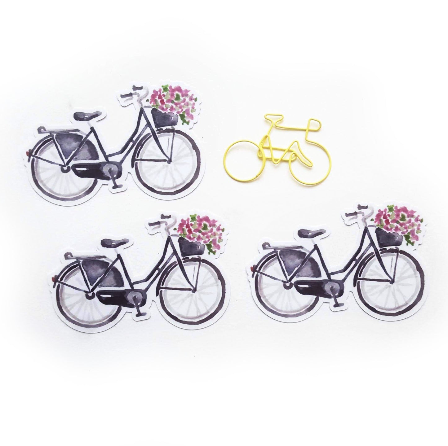 Large Bicycle Flower Basket Sticker