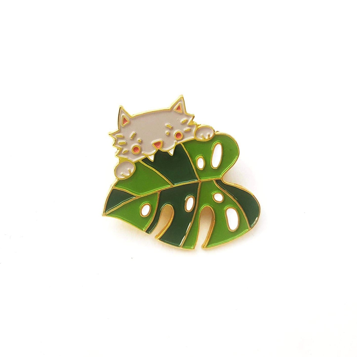 Cat Monstera Enamel Pin *SECONDS*