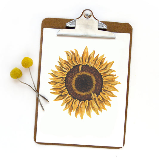 Giant Sunflower Watercolor Print