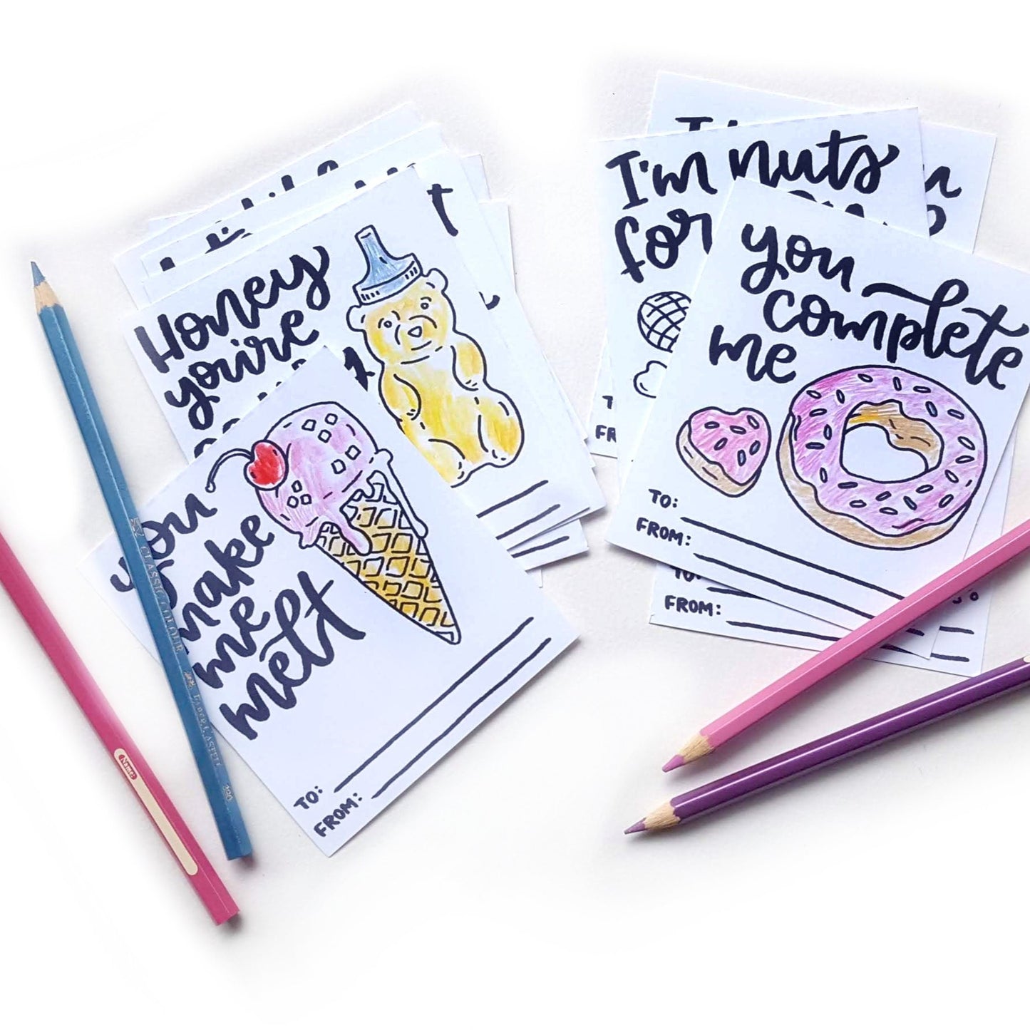 Printable Valentines Coloring Food Puns