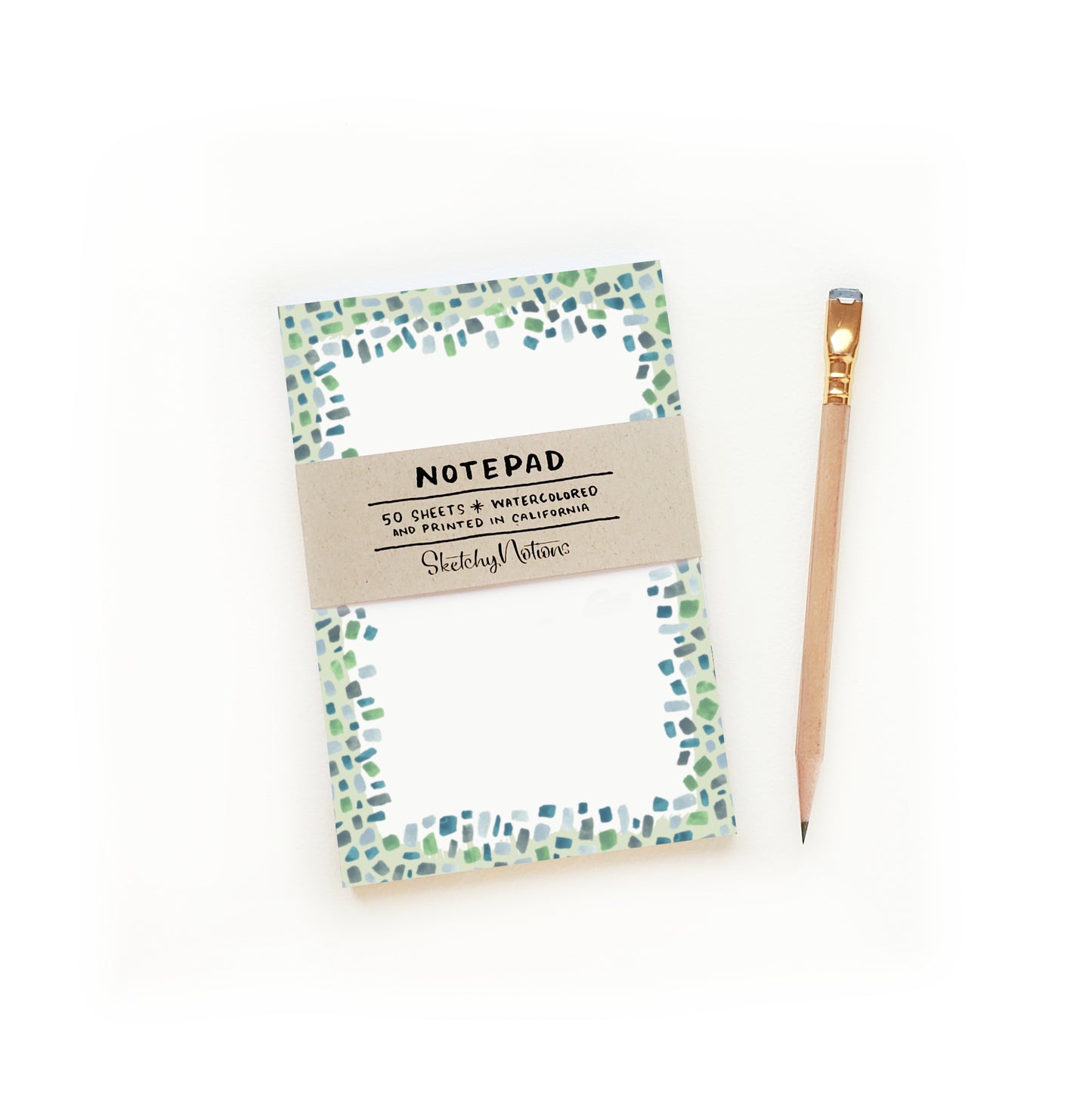 Minty Terrazzo Watercolor Notepad