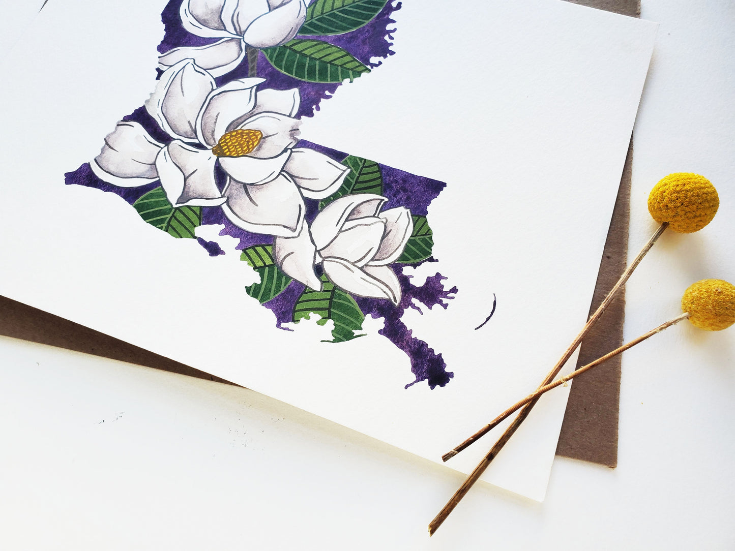 Louisiana State Flower Original Watercolor