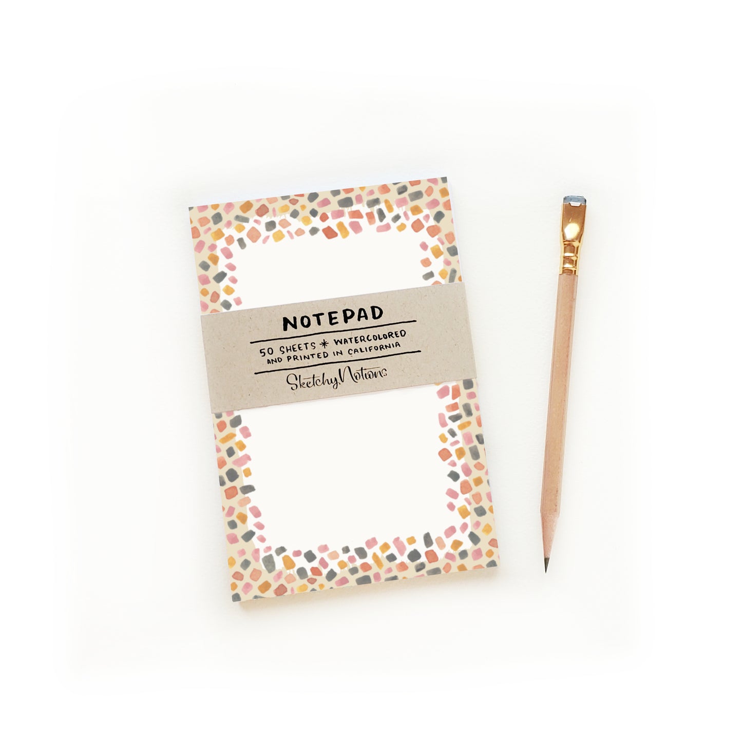 Peachy Terrazzo Watercolor Notepad