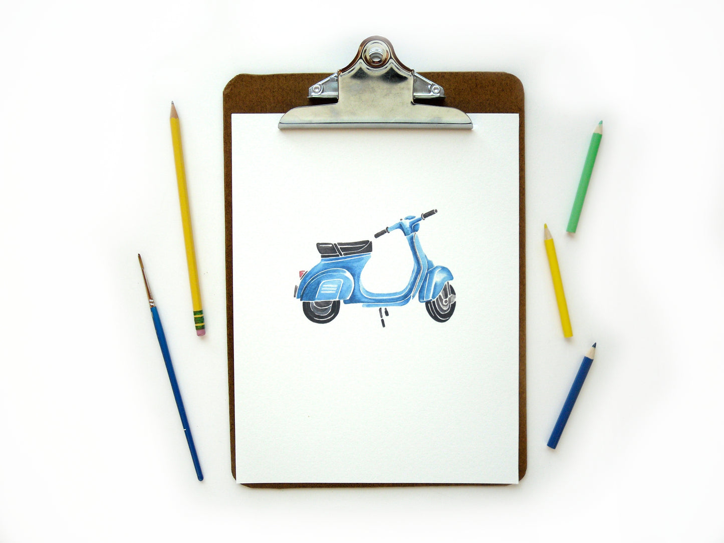 Blue Vespa Print