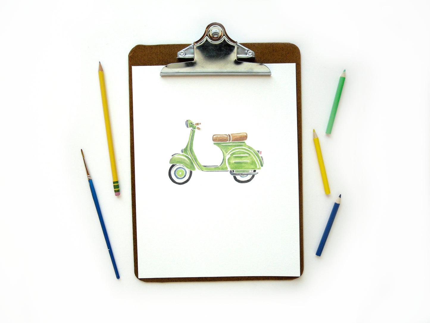 Green Vespa Print