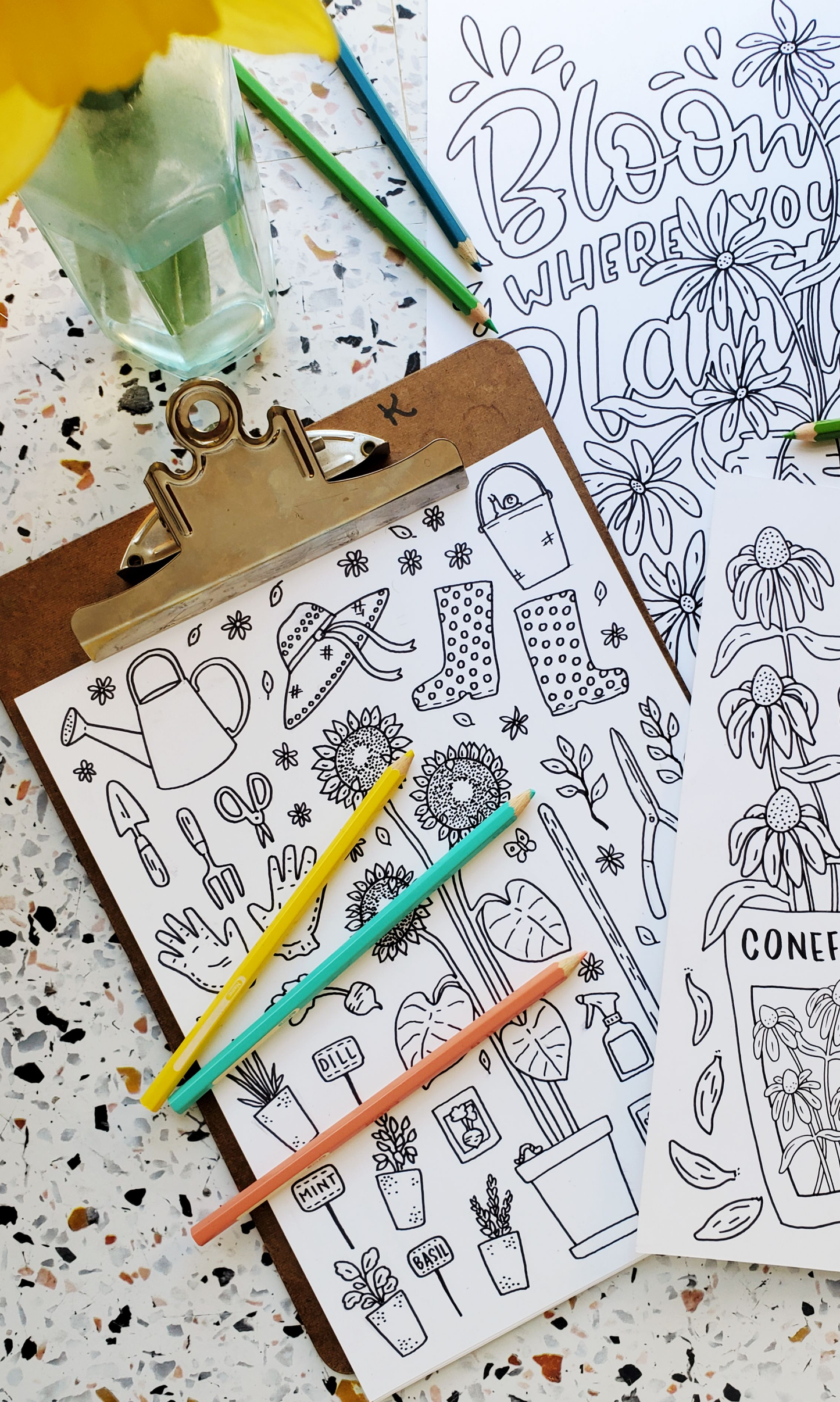 Spring Gardening Coloring Pages