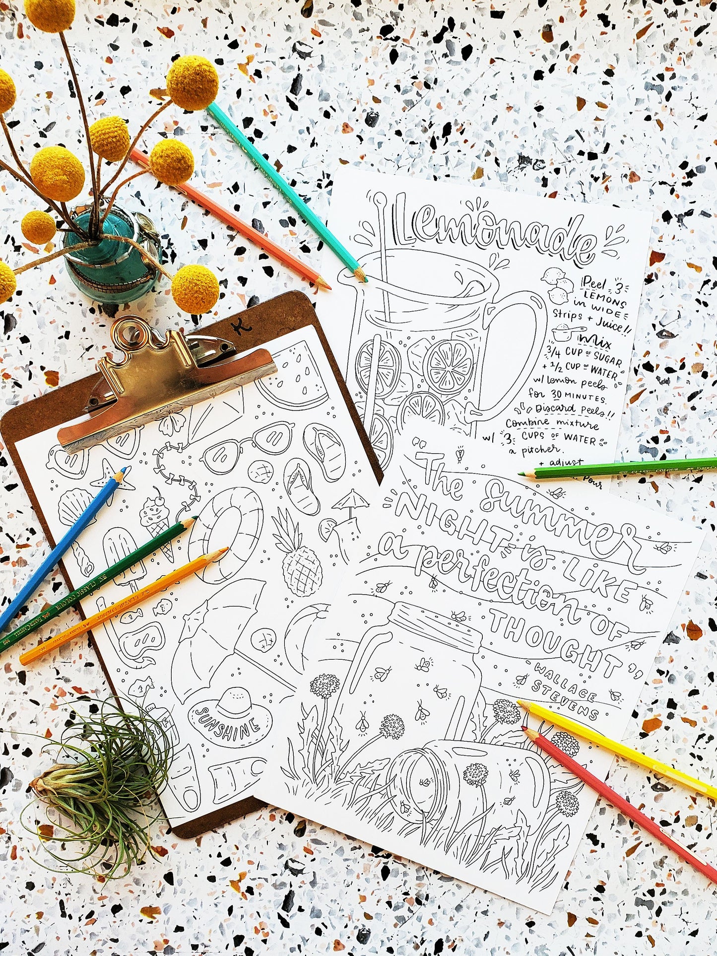 Summery Coloring Pages