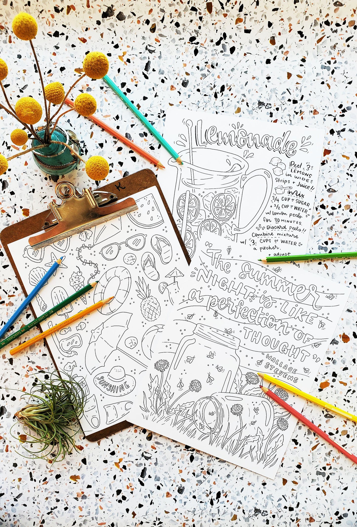 Summery Coloring Pages
