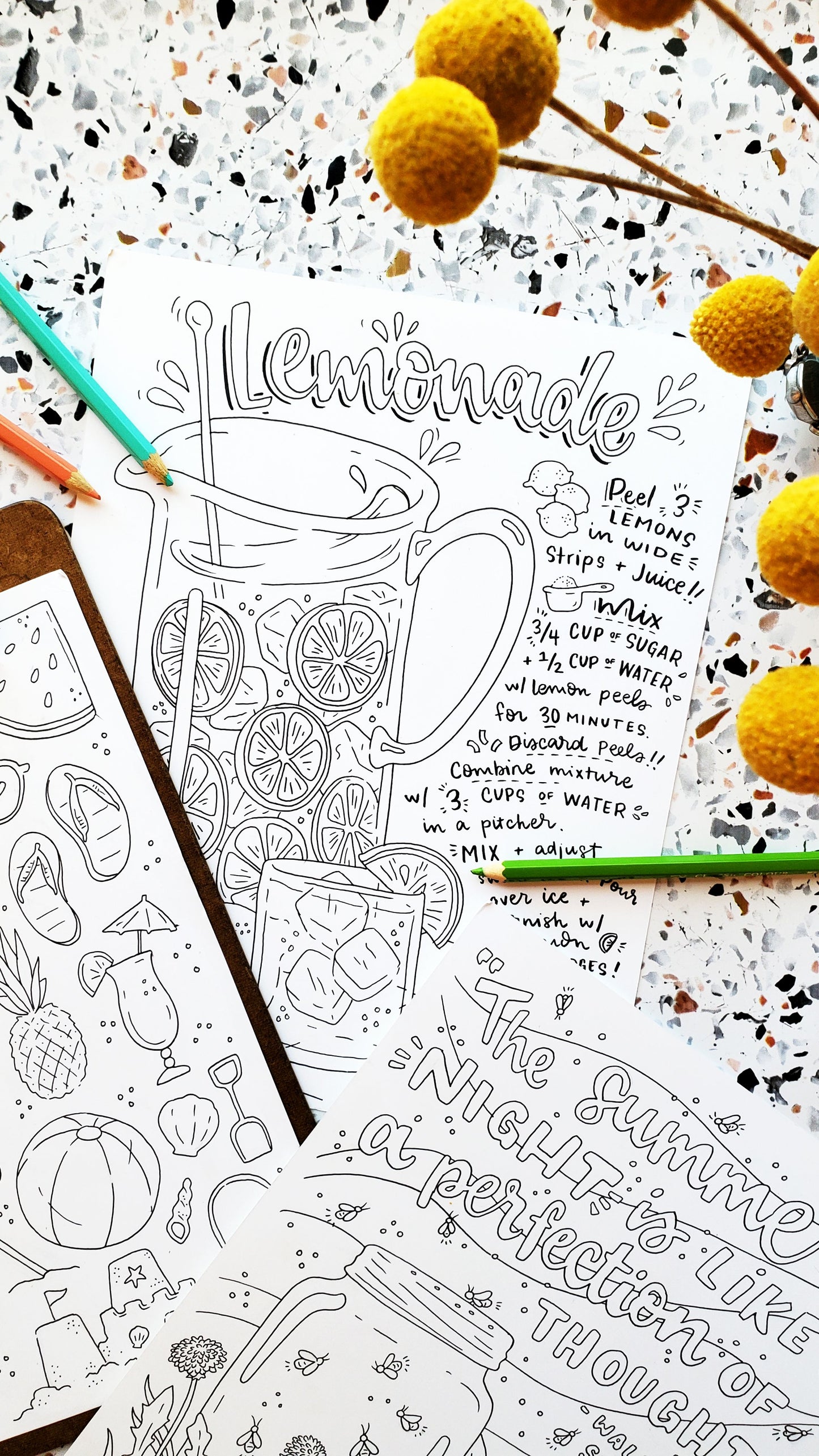 Summery Coloring Pages