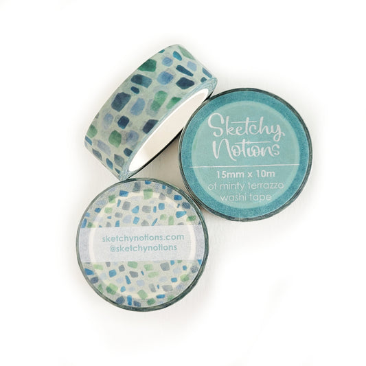 Minty Terrazzo Washi Tape - 15mm