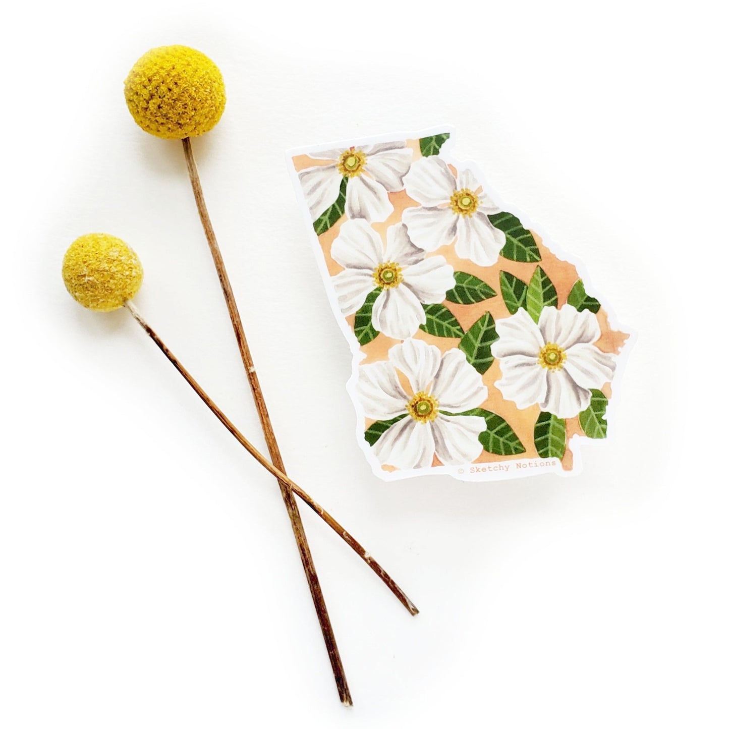 Georgia Cherokee Rose Sticker