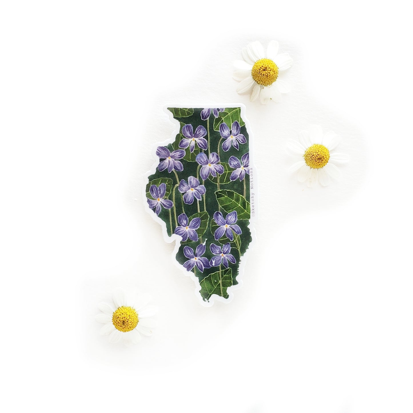 Illinois State Flower Blue Violets Sticker