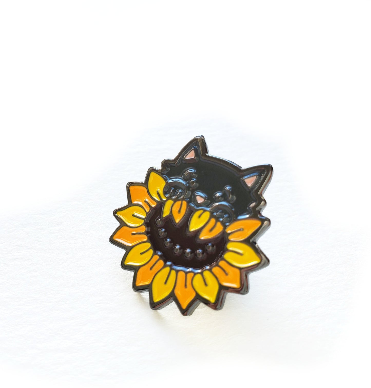 Sunflower Cat Enamel Pin